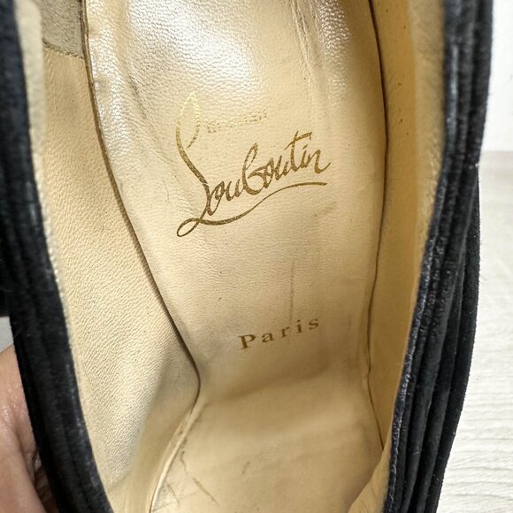 Louboutin Fastwist Black Suede Booties - Picture 9 of 10